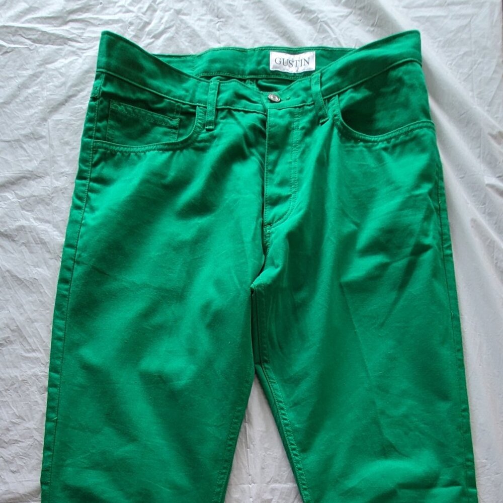 Gustin #112 Japan Twill Kelly Green Men's 5 Pocket Pants 36"(34")/27" Cotton